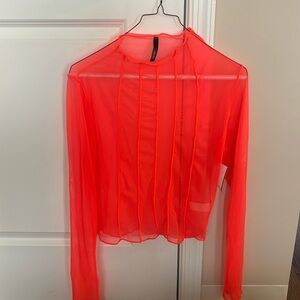 Orange sheer top